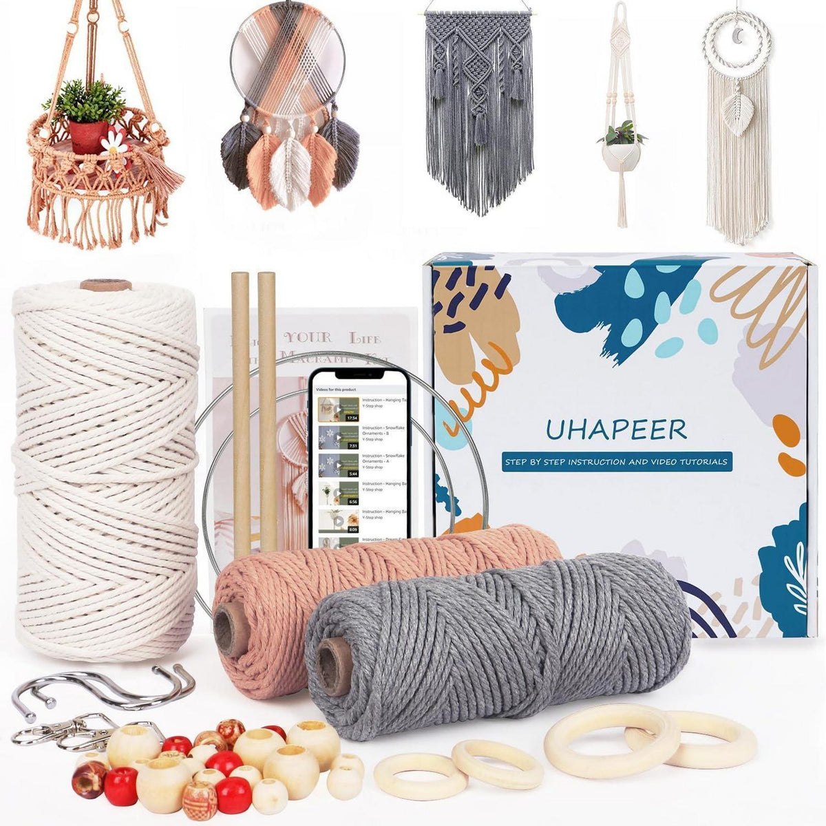 Makramee Set DIY für Anfänger – Wandbehang & Pflanzenaufhänger