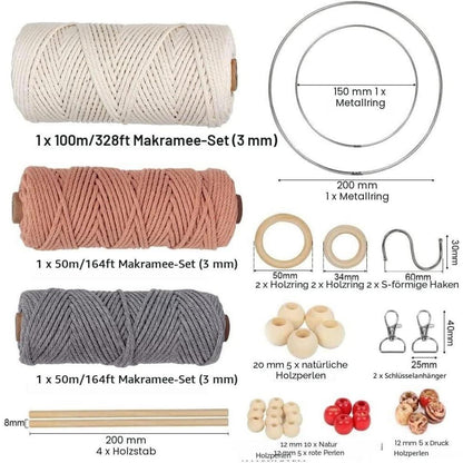 Makramee Set DIY für Anfänger – Wandbehang & Pflanzenaufhänger