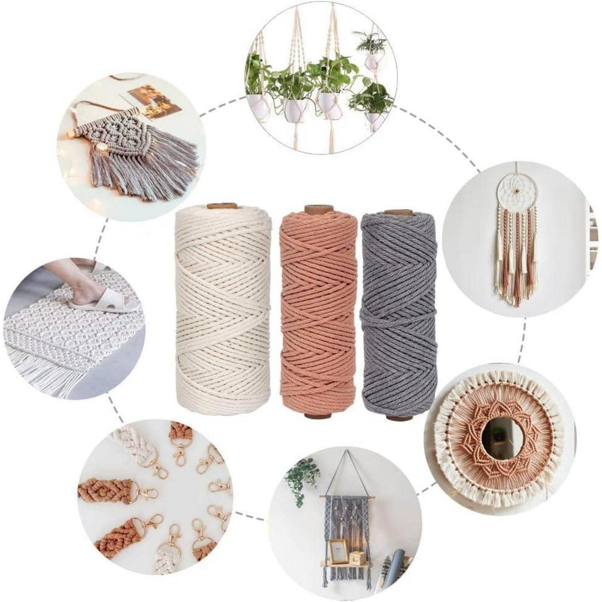 Makramee Set DIY für Anfänger – Wandbehang & Pflanzenaufhänger