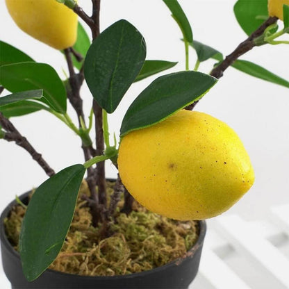 Künstliche Zitronenpflanze im Topf 30 cm hoch grüne Obstpflanze für Dekoration