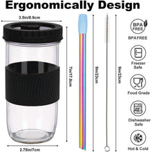 Bubble Tea Becher 730ml 2er Set mit Deckel & Strohhalm, Auslaufsicher