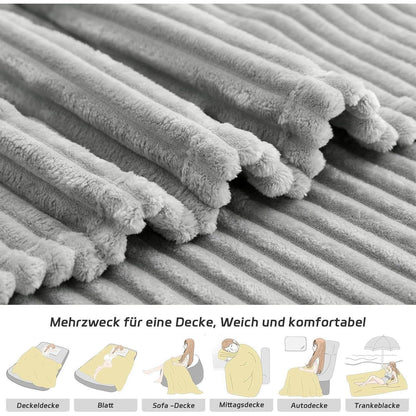 Kuscheldecke 100 x 150 cm Graue Decke Sofadecke