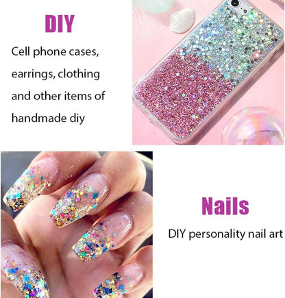 Chunky Mermaid Sequins Glitter Gel Kit 50ml - Festival Makeup Powder Kit