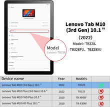 Lenovo Tab M10 3rd Gen Hülle 10.1 Zoll 2022 Schwarz mit