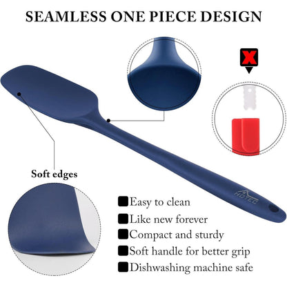 Silikon Spatel Set 5-teilig, Hitzebeständig, Lebensmittelqualität, Blau