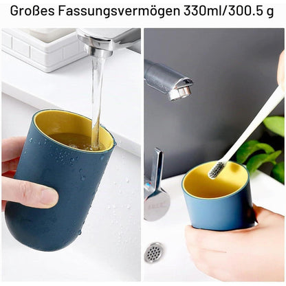 4er Set Wiederverwendbare Zahnputzbecher Kunststoff 330ml