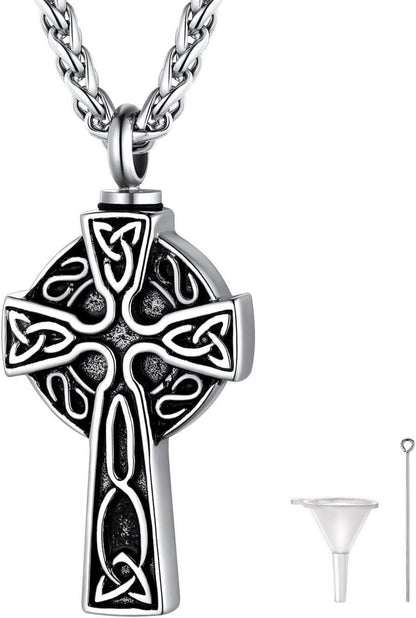 Cremation Urnen Halskette Edelstahl Keltischer Knoten Herren