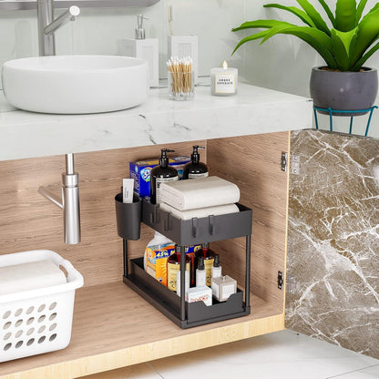 Unter Waschbecken Regal 2 Etagen Küchen Organizer - Schwarz
