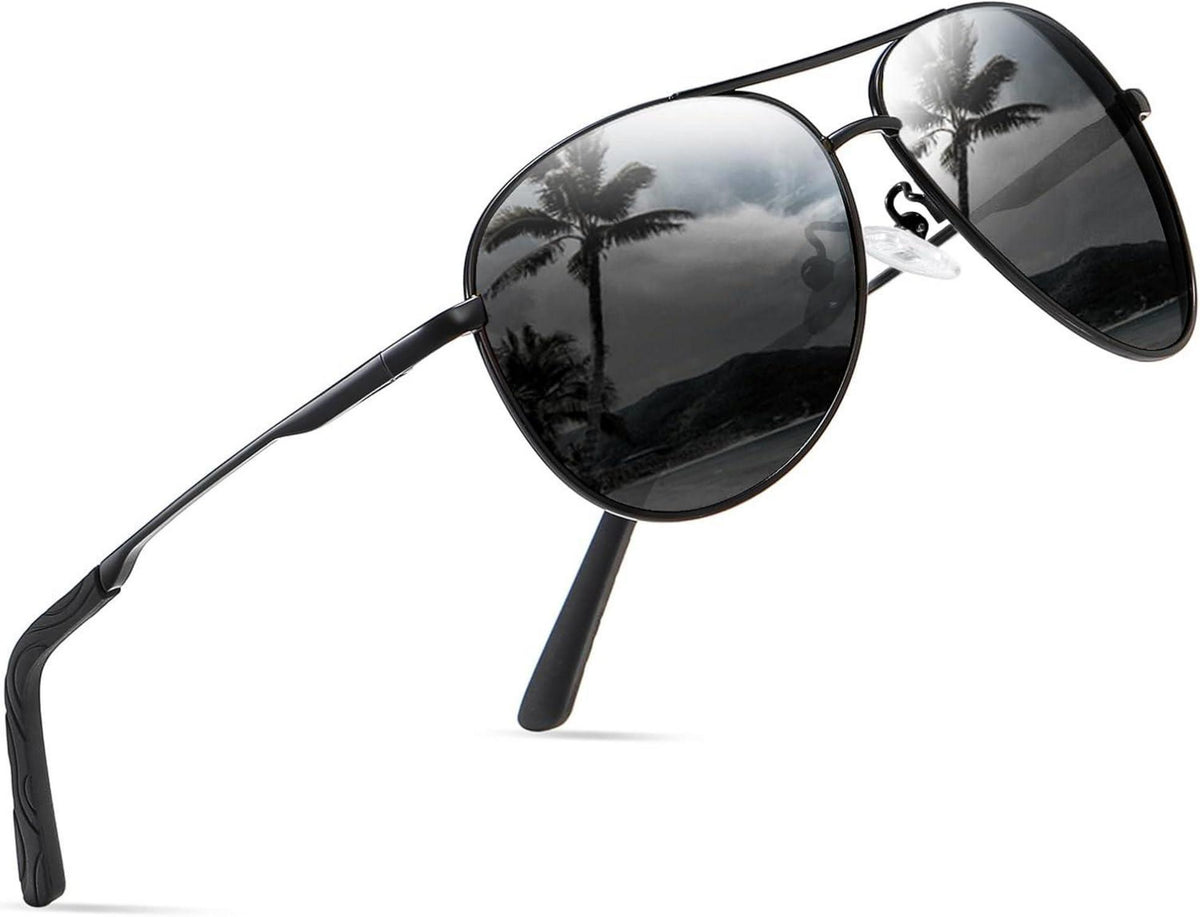 Polarisierte Vintage Sonnenbrille mit UV400 Schutz Schwarz
