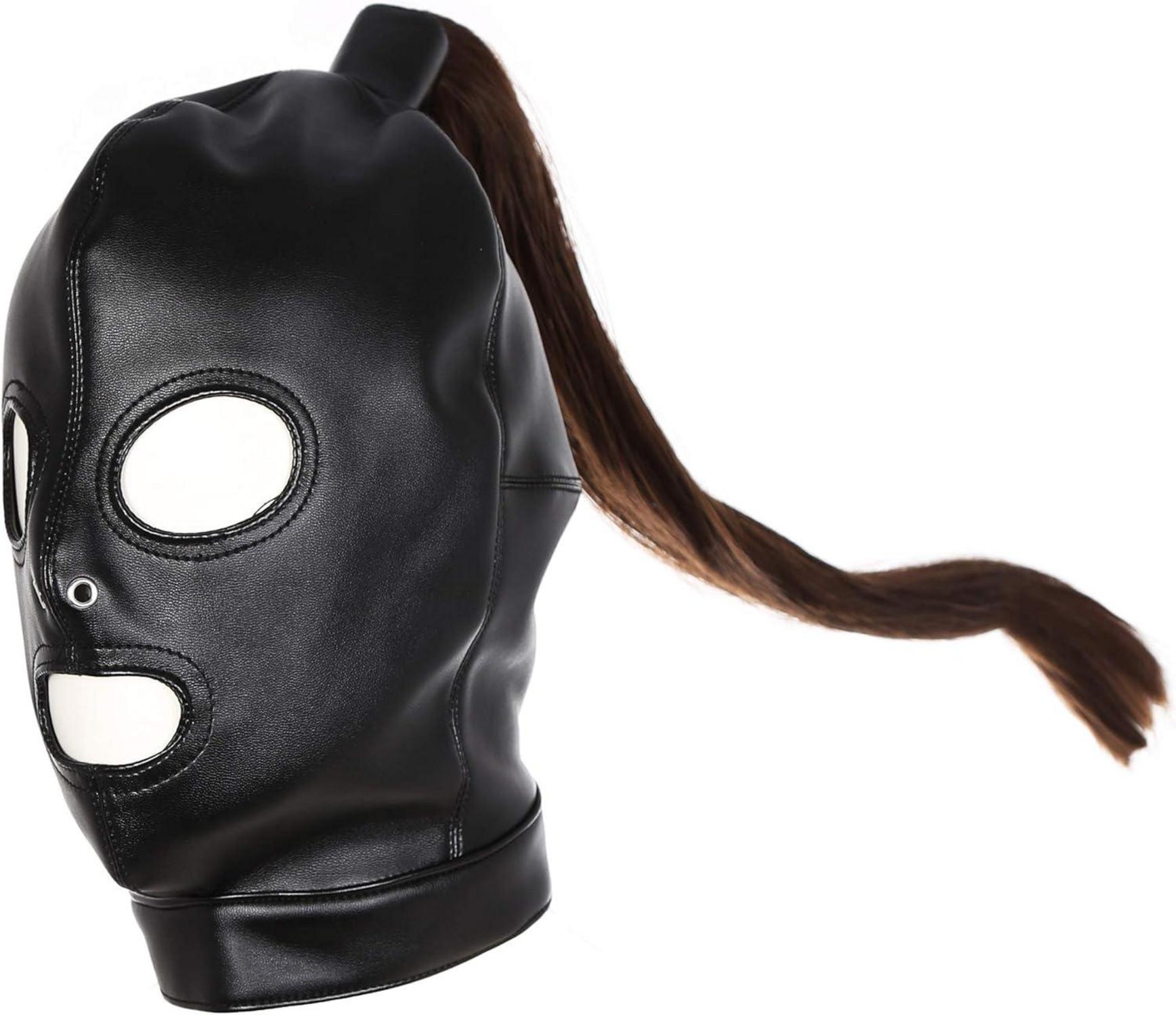 SXOVO Kopfmaske mit Abnehmbarer Perücke für BDSM-Spiel