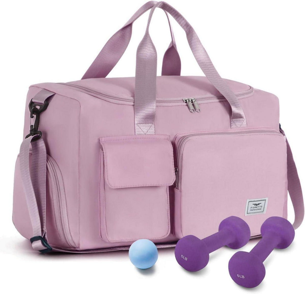 35L Faltbare Damen Sporttasche mit Schuh- und Nassfach - Rosa