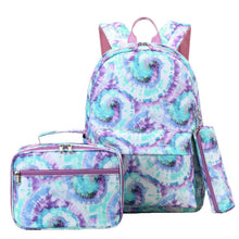 Schultaschen-Set Mädchen Tie Dye – Rucksack, Lunchtasche & Mäppchen