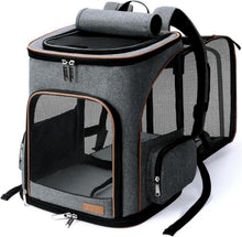 Katzenrucksack Hunderucksack für Haustiere bis 10kg, Grau