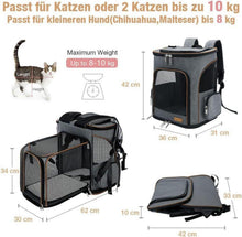 Lekesky Groß Katzenrucksack Hunderucksack 8-10kg Erweiterbar