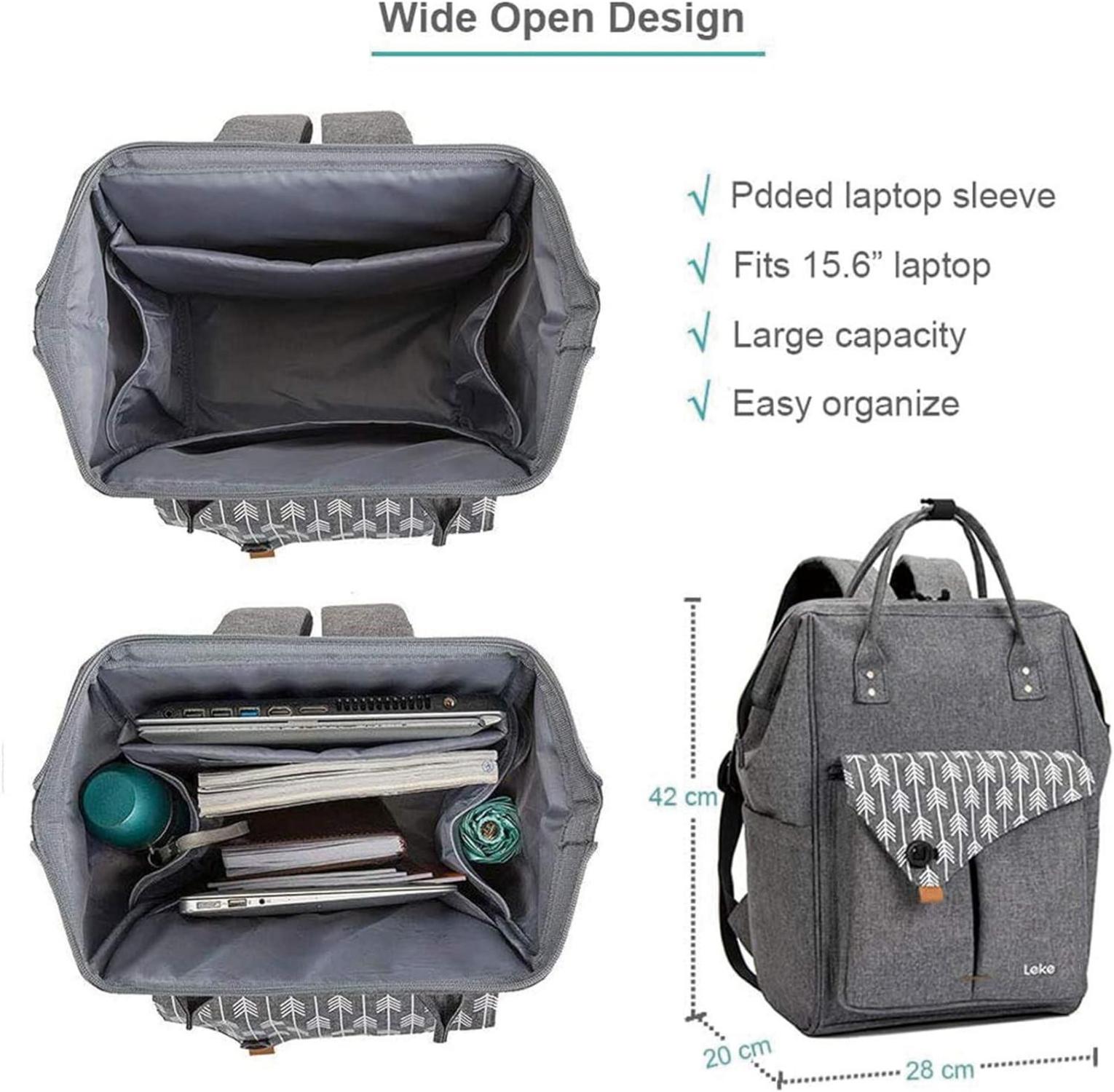 Lekesky Damen Rucksack mit Kabeltasche 15.6 Zoll Laptopfach