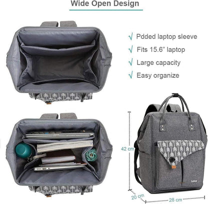 Lekesky Damen Rucksack mit Kabeltasche 15.6 Zoll Laptopfach