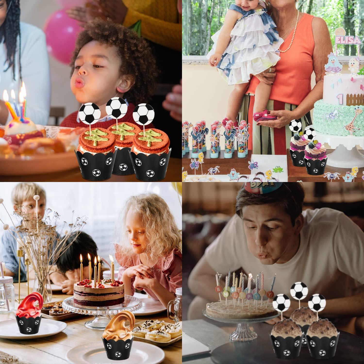 Fußball Cupcake Topper Set 36 Stück Kinder Geburtstag Party Muffin Deko