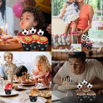 Fußball Cupcake Topper Set 36 Stück Kinder Geburtstag Party Muffin Deko