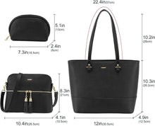 Große Damen Handtasche Set Leder Schultertasche Shopper