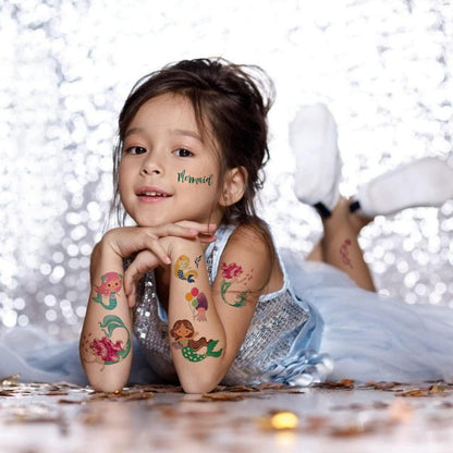 Meerjungfrau Tattoos Kinder Mädchen Leuchtende Set Kindergeburtstag Mitgebsel