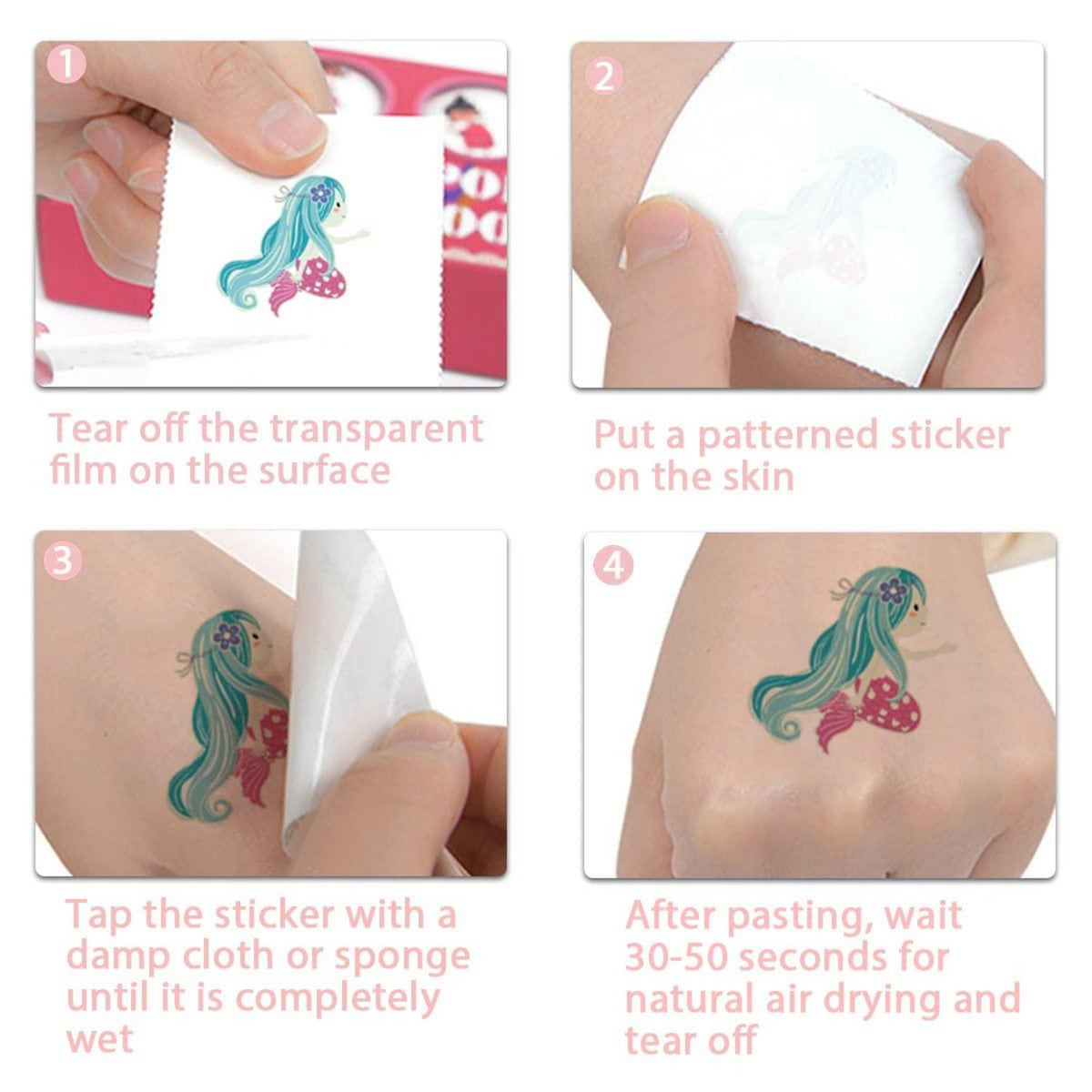 Meerjungfrau Tattoo Kinder Mädchen 10 Leuchtende Kindertattoos Füllung