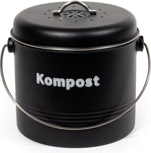 Biomülleimer 7L Geruchsdicht Aktivkohlefilter Metall Retro