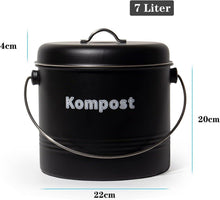 Theo&Cleo Biomülleimer Küche 7L Aktivkohlefilter Metall
