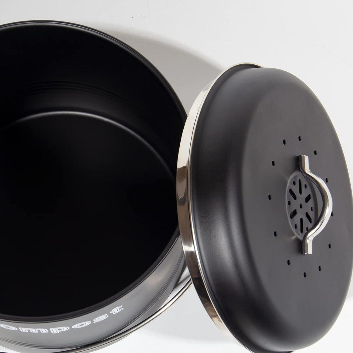 Biomülleimer 7L Geruchsdicht Aktivkohlefilter Metall Retro