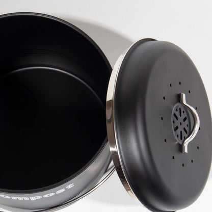 Biomülleimer 7L Geruchsdicht Aktivkohlefilter Metall Retro