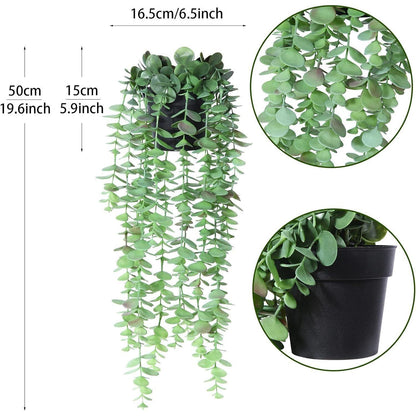 Künstlicher Eukalyptus im Topf, 50cm, Wanddeko, 1 Stück