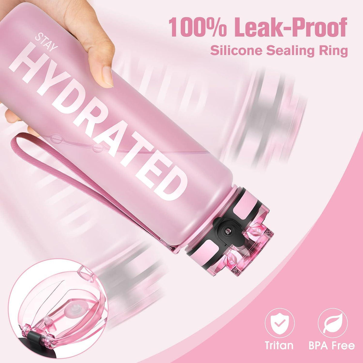 Sahara Sailor Sport Trinkflasche BPA-frei Tritan 1L Rosa