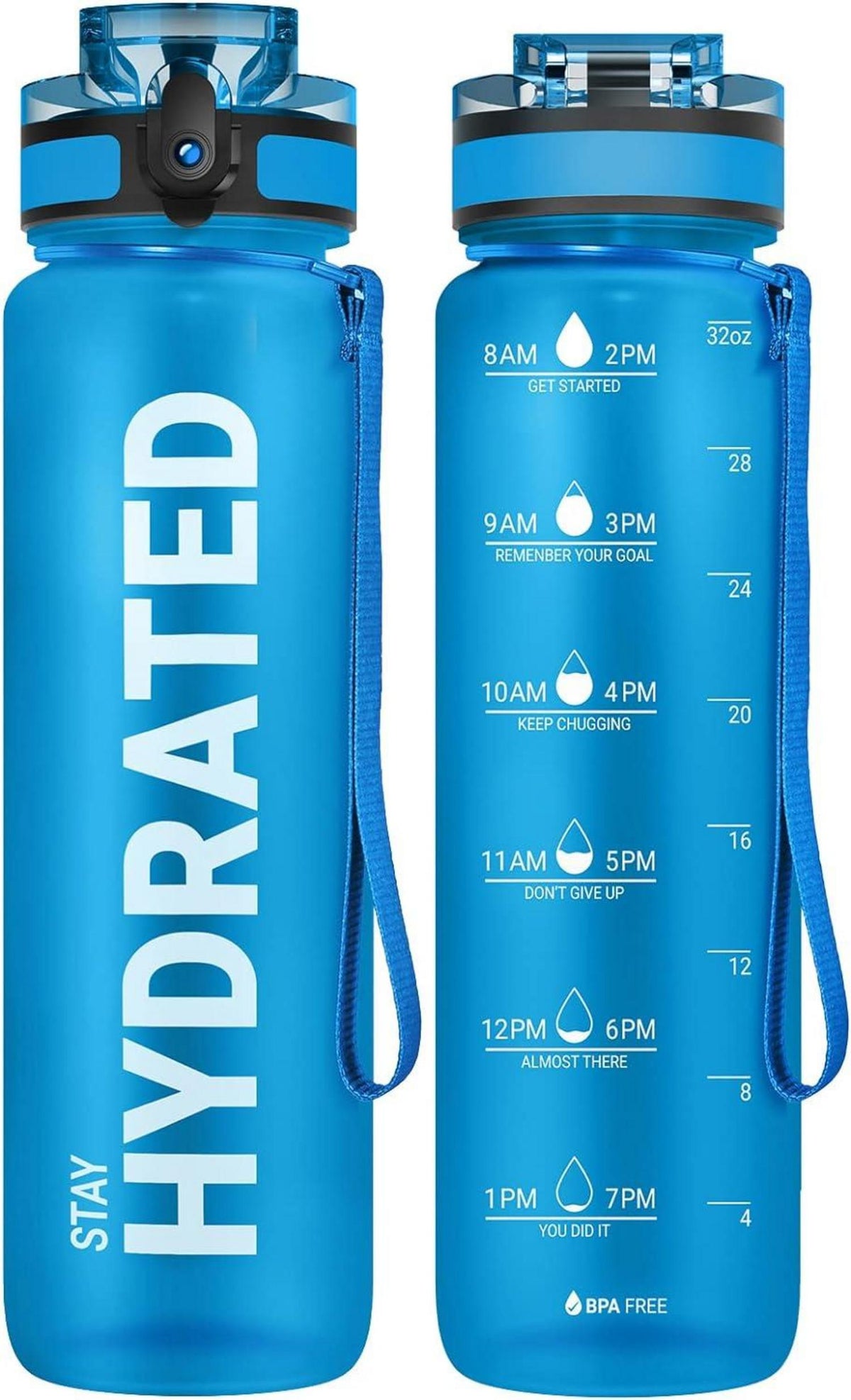 Sport Trinkflasche 1L Auslaufsicher BPA-frei Tritan Blau Soda