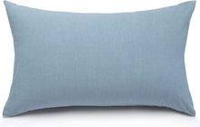 2er Set Kissenbezug 40x60 cm Gewaschene Baumwolle Hellblau