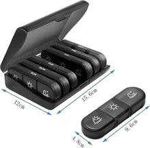 Tablettenbox 7 Tage 3 Fächer Schwarz BPA frei