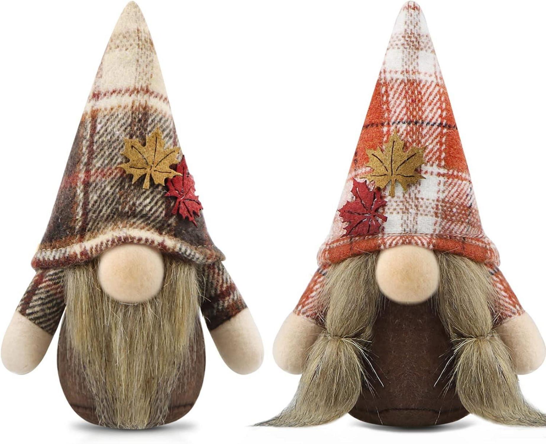Dekoration Herbst-Zwerge 2er Set Wichtel Figuren Autumn Decorations