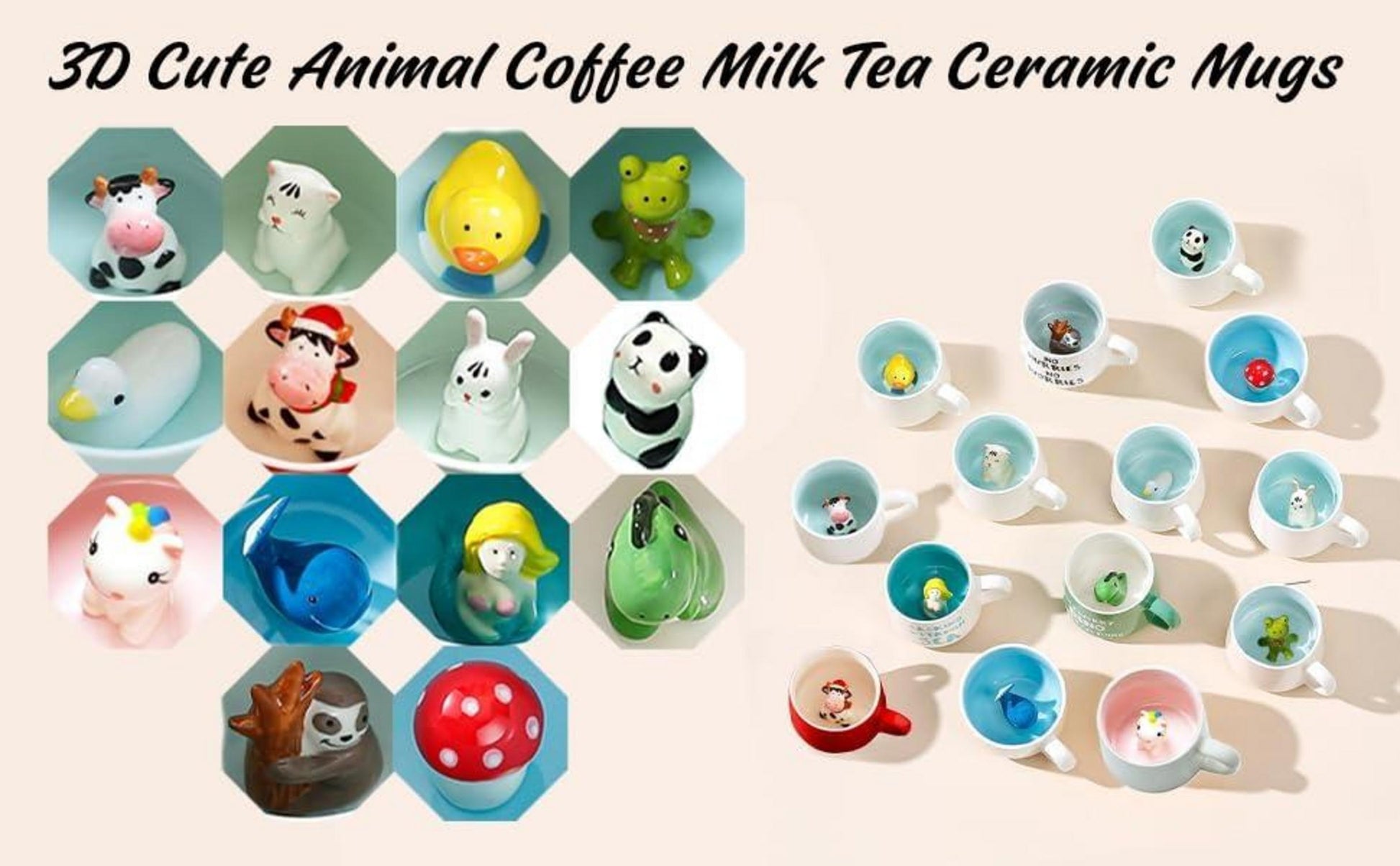 Süße Frosch Keramik Kaffeetasse 3D Tier Morgen-Schale 230ml - Geschenk für