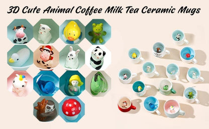 Süße Frosch Keramik Kaffeetasse 3D Tier Morgen-Schale 230ml - Geschenk für