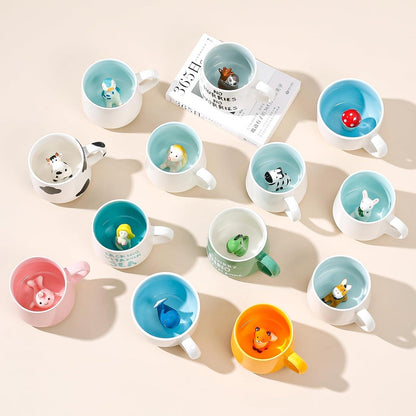 Süße Ente Keramik Kaffeebecher Tasse 3D Tier 230ml für Tee Milch Morgengetränk