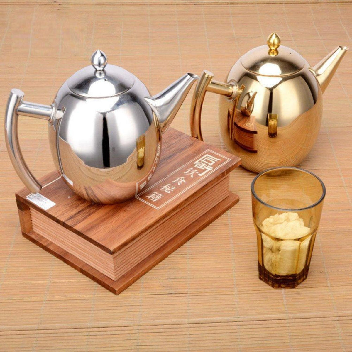 Edelstahl Teekanne 1L mit Filter – Tropffreie Kaffeekanne