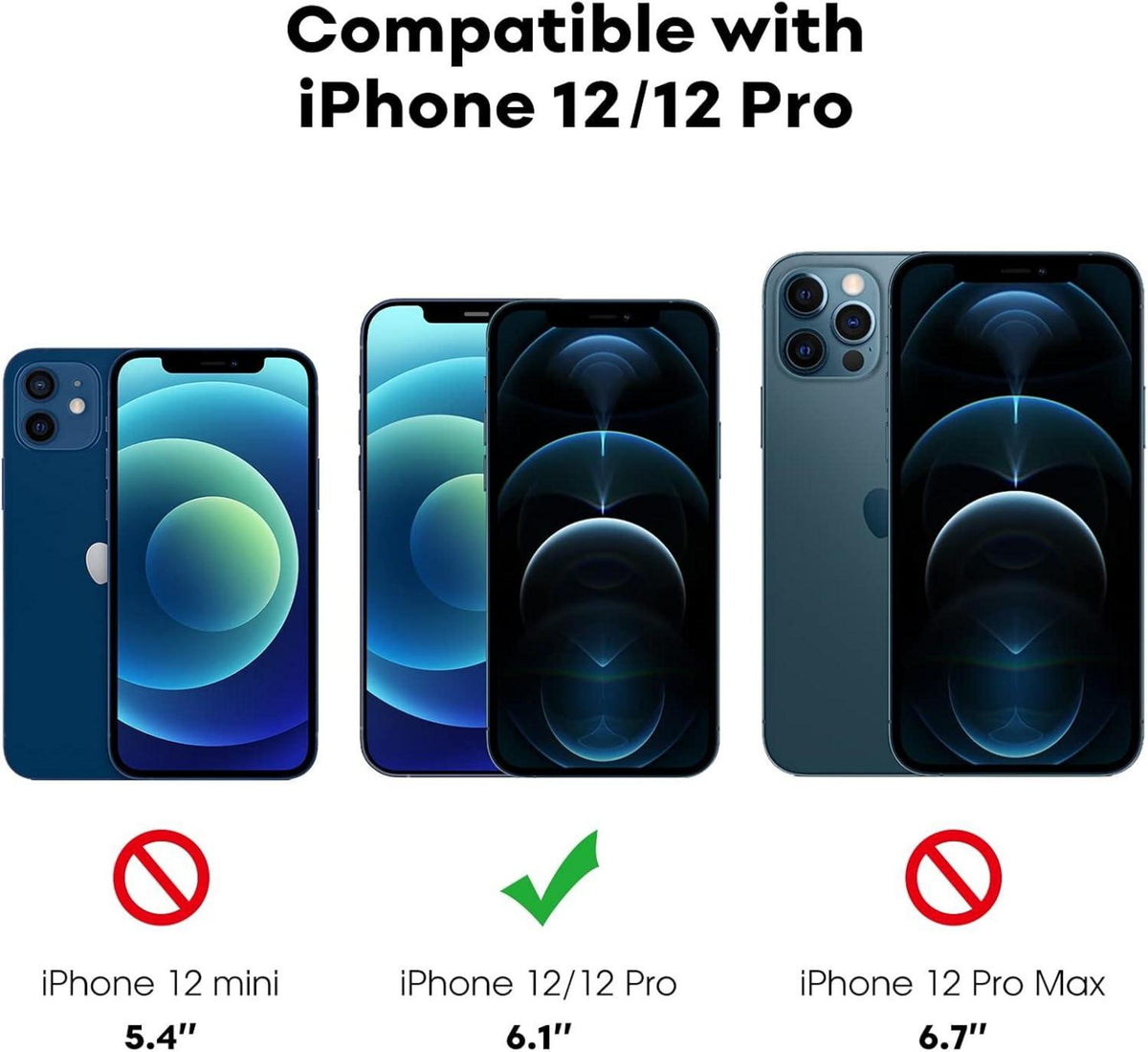 Displayschutzfolie iPhone 12 Pro 6,1 Zoll Gehärtetes Glas 3 Stück