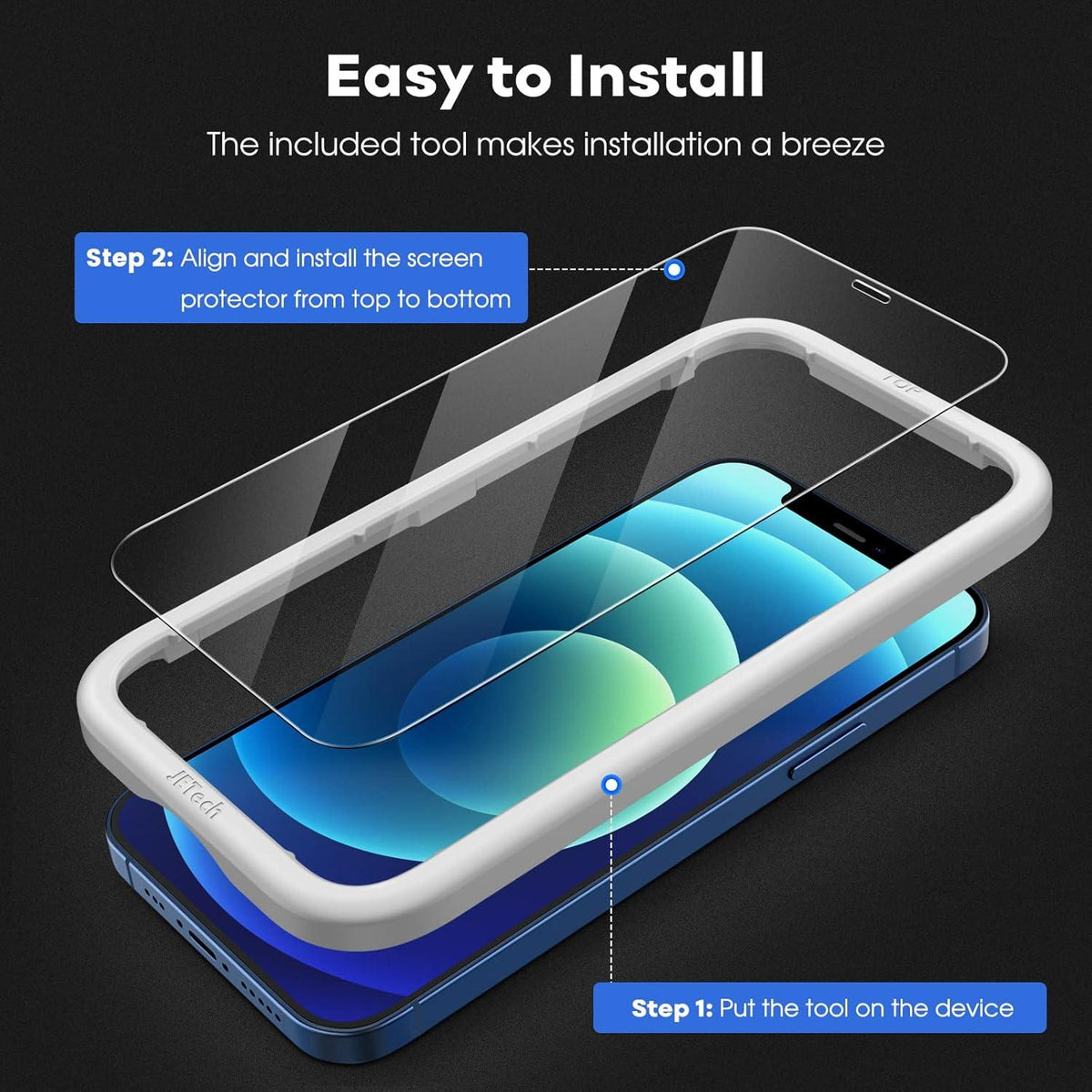 Gehärtete Glas Displayschutzfolie iPhone 12/12 Pro 6,1 Zoll 3 Stück