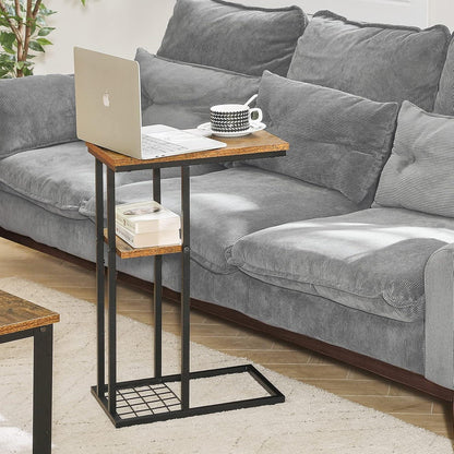 YMYNY Beistelltisch C-Form Kaffeetisch Vintage Design