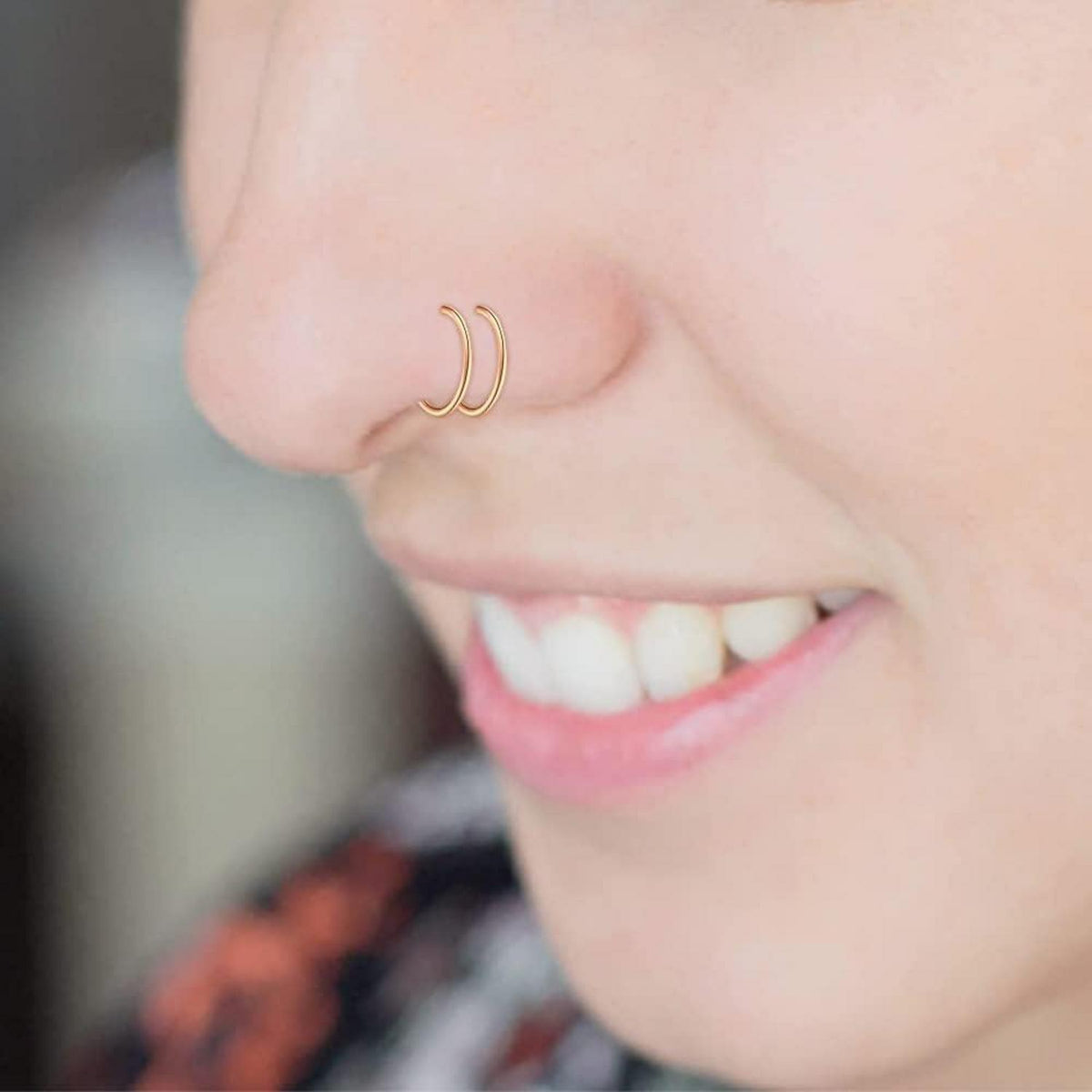 20G Fake Nasenpiercing Chirurgenstahl Silber Rosegold Nasenring 8mm