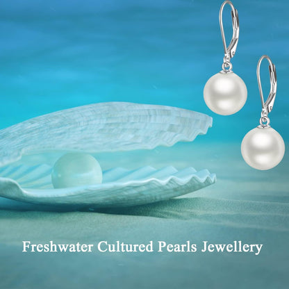Perlenohrringe Sterling Silber Hängend Rosenquarz Geschenk Damen