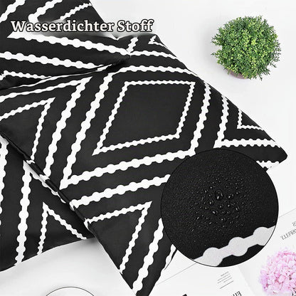 2er Set Outdoor Kissen 45x45 cm wasserdicht Schwarz