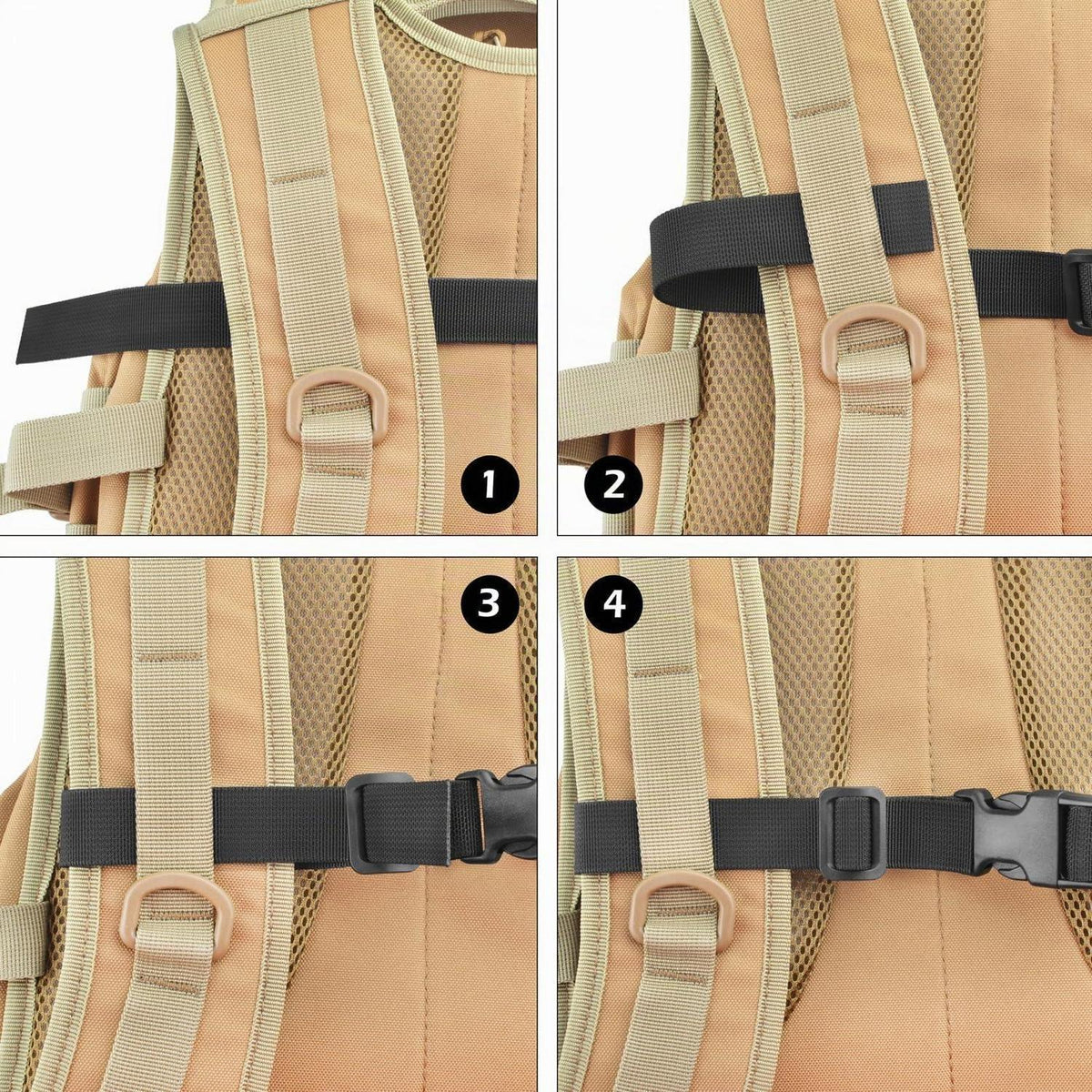 Brustgurt für Rucksack – Schnellverschluss, verstellbar, 2er-Set