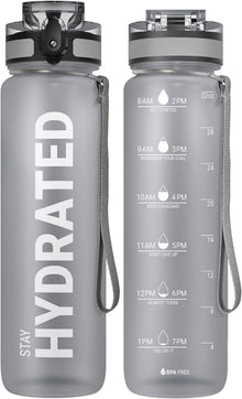 Sport Trinkflasche BPA-frei 1000ml Grau Gold