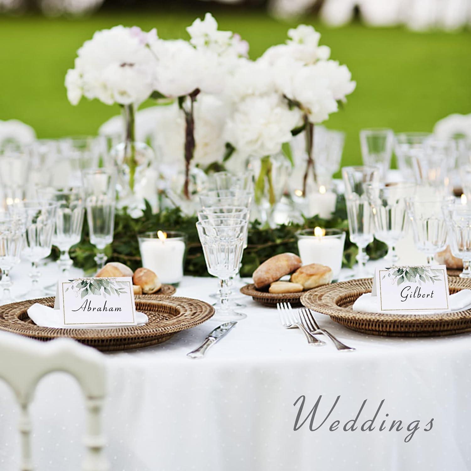 50er Pack Hochzeit Tischkarten Elegantes Design für Geburtstag Taufe Kommunion