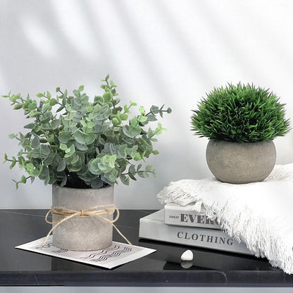 Künstliche Pflanzen Eukalyptus 4er Set Plastik Innen Deko