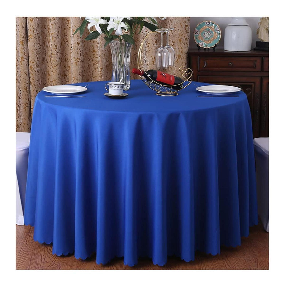 Runde Tischdecke Dunkelblau 360cm – Polyester Tischwäsche für Party & Hochzeit